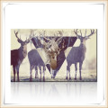 Pintura de impressão personalizada moderna na lona, ​​arte abstrata da parede da lona dos cervos, imagem animal da parede